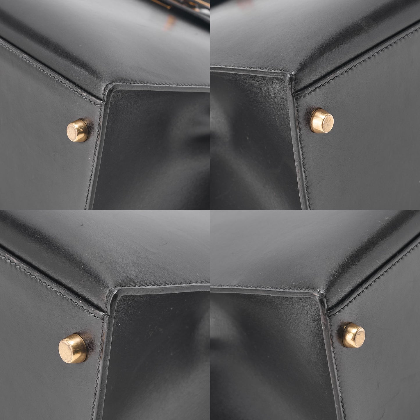 Hermes Hermes Kelly 35 Box Calf 2-Way Handbag Black Gold-Tone Hardware, Pre-Owned
