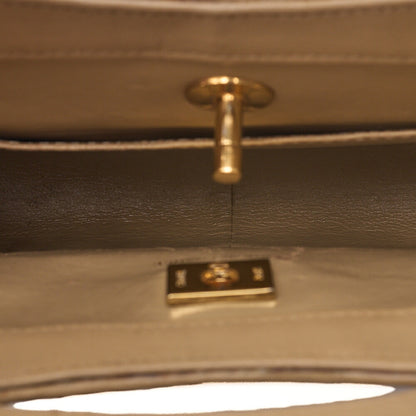 CHANEL Lambskin Matelasse Coco Mark 2-way Handbag Beige Gold-Tone Hardware, Pre-Owned