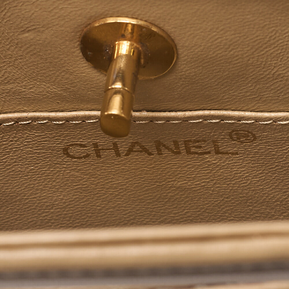 CHANEL Lambskin Matelasse Coco Mark 2-way Handbag Beige Gold-Tone Hardware, Pre-Owned