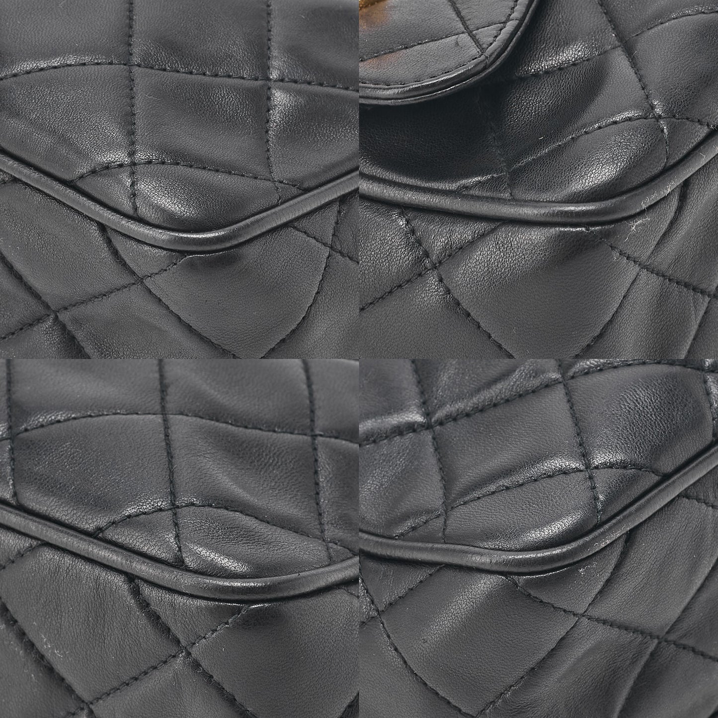 CHANEL Lambskin Matelasse Outside Flap with Fringe Bijou Chain Shoulder Black Gold-Tone Hardware, Pre-Owned
