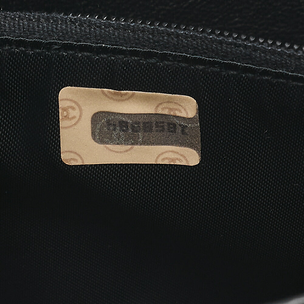 CHANEL Lambskin V-Stitch Coco Mark Shoulder Black Gold-Tone Hardware, Pre-Owned