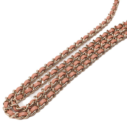 CHANEL Lambskin Coco Mark Vanity Wood Handle 2-Way Shoulder Pink Gold-Tone Hardware, Pre-Owned