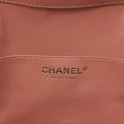 CHANEL Lambskin Coco Mark Vanity Wood Handle 2-Way Shoulder Pink Gold-Tone Hardware, Pre-Owned