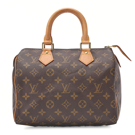 LOUIS VUITTON Louis Vuitton Monogram Speedy 25 Handbag M41528 Brown Gold-Tone Hardware, Pre-Owned