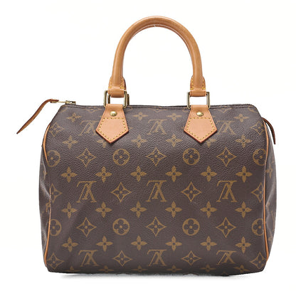 LOUIS VUITTON Louis Vuitton Monogram Speedy 25 Handbag M41528 Brown Gold-Tone Hardware, Pre-Owned