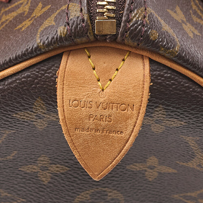 LOUIS VUITTON Louis Vuitton Monogram Speedy 25 Handbag M41528 Brown Gold-Tone Hardware, Pre-Owned