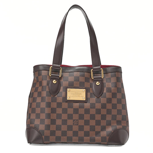 LOUIS VUITTON Louis Vuitton Damier Hampstead PM Tote Bag N51205 Brown Gold-Tone Hardware, Pre-Owned
