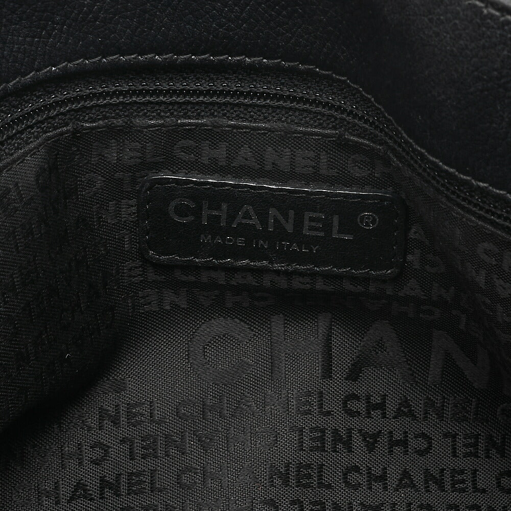 CHANEL Caviar Skin Executive 2.55 Turn Lock Tote Bag Black Silver-Tone Hardware, Pre-Owned