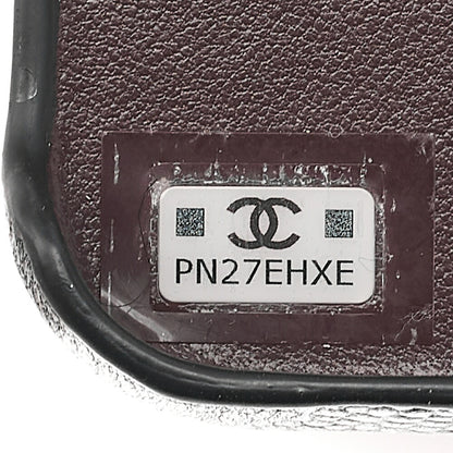 CHANEL iPhone 15 Pro Case Matelasse Caviar Skin Coco Mark Coco Ball Chain Strap Black Gold-Tone Hardware, Pre-Owned