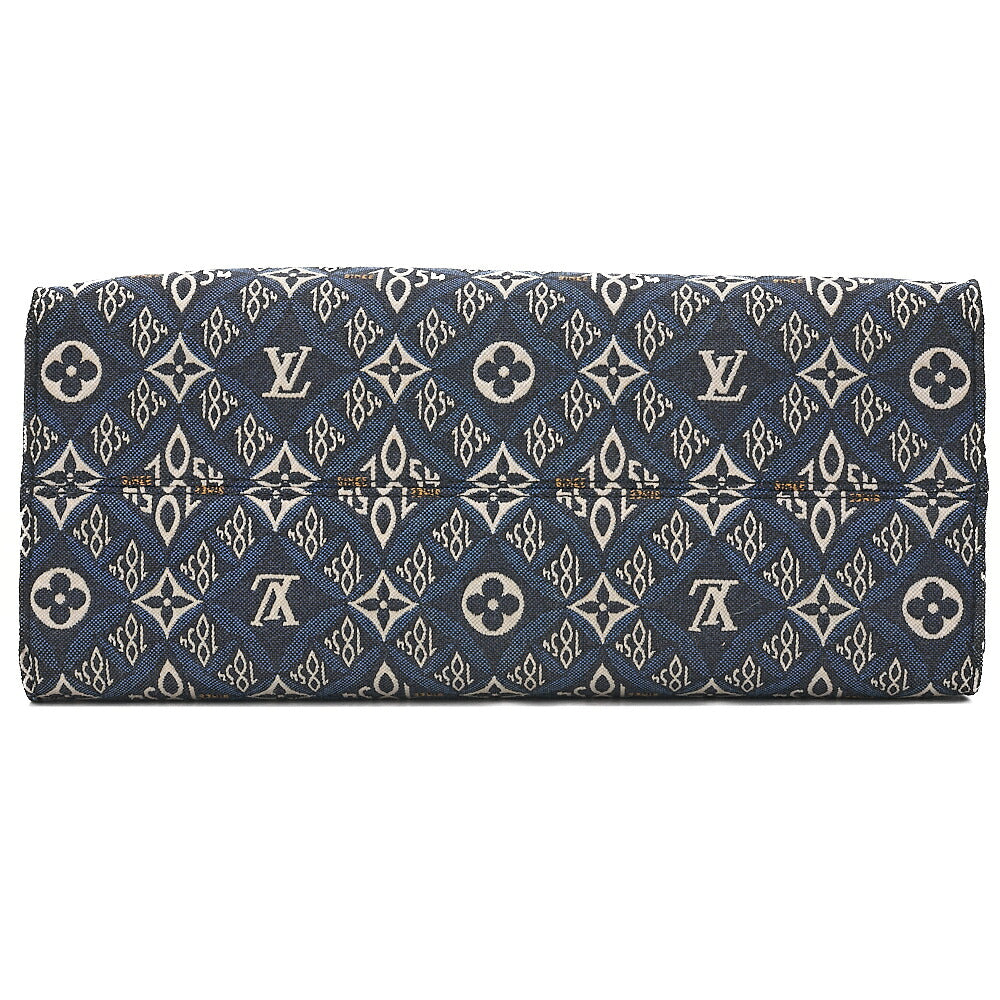 LOUIS VUITTON Louis Vuitton Canvas On The Go Tote Bag MM SINCE 1854 M57396 Navy Gold -Tone Hardware, Pre-Owned