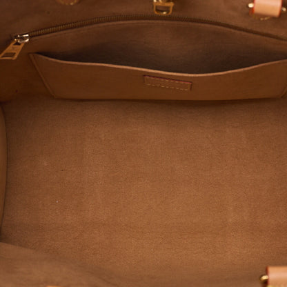 LOUIS VUITTON Louis Vuitton Canvas On The Go Tote Bag MM SINCE 1854 M57396 Navy Gold -Tone Hardware, Pre-Owned