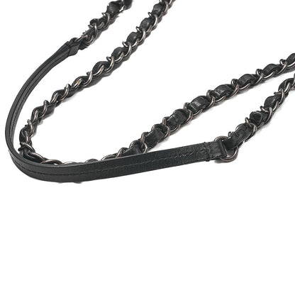 CHANEL Vintage Calf Matelasse Single Flap Chain Shoulder Black Silver-Tone Hardware, Pre-Owned
