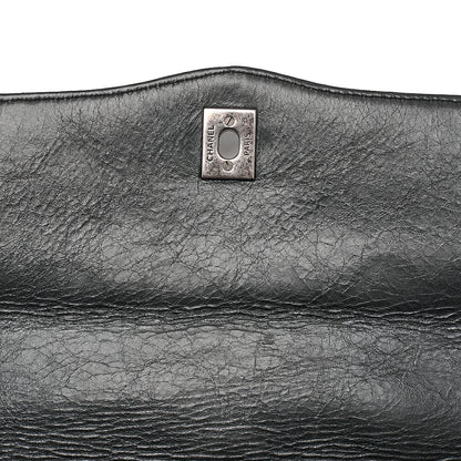 CHANEL Vintage Calf Matelasse Single Flap Chain Shoulder Black Silver-Tone Hardware, Pre-Owned