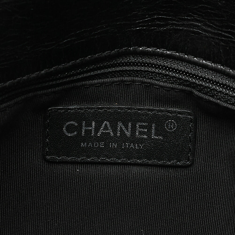 CHANEL Vintage Calf Matelasse Single Flap Chain Shoulder Black Silver-Tone Hardware, Pre-Owned