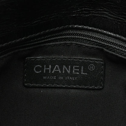CHANEL Vintage Calf Matelasse Single Flap Chain Shoulder Black Silver-Tone Hardware, Pre-Owned