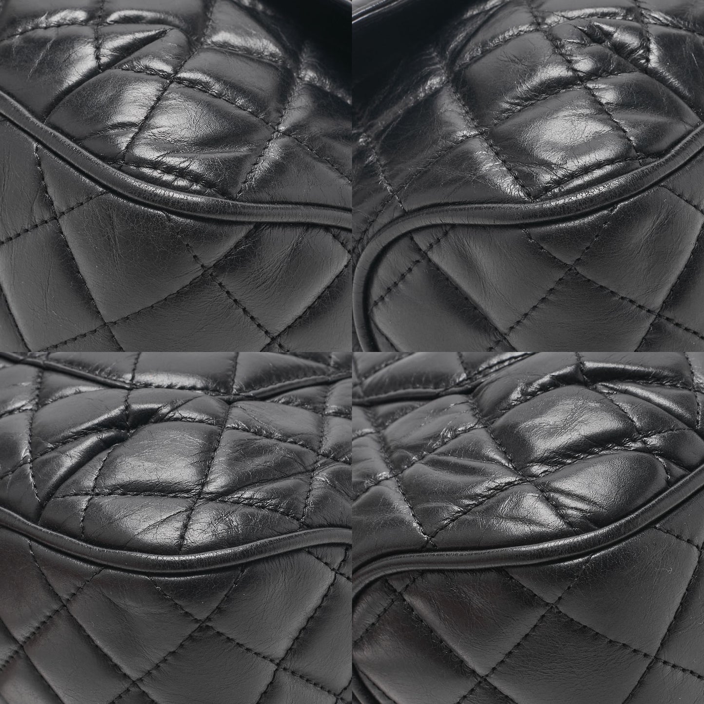 CHANEL Vintage Calf Matelasse Single Flap Chain Shoulder Black Silver-Tone Hardware, Pre-Owned
