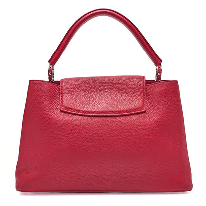 LOUIS VUITTON Parnassea Capucine MM Handbag M94412 Red Silver-Tone Hardware, Pre-Owned