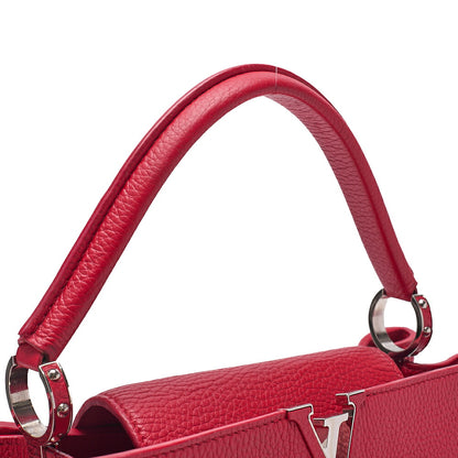 LOUIS VUITTON Parnassea Capucine MM Handbag M94412 Red Silver-Tone Hardware, Pre-Owned
