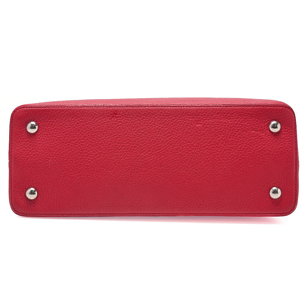 LOUIS VUITTON Parnassea Capucine MM Handbag M94412 Red Silver-Tone Hardware, Pre-Owned