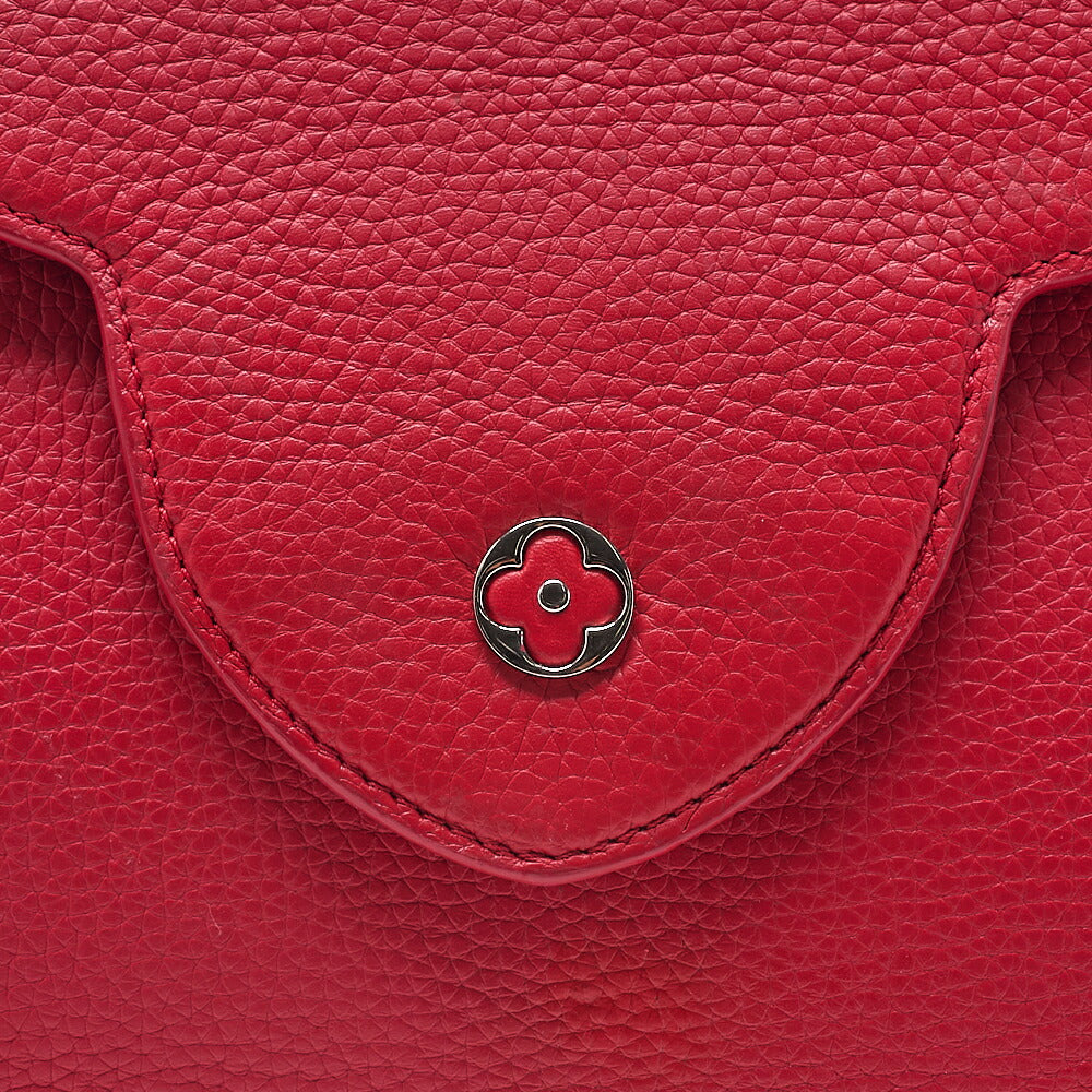 LOUIS VUITTON Parnassea Capucine MM Handbag M94412 Red Silver-Tone Hardware, Pre-Owned