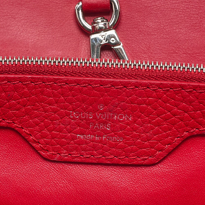 LOUIS VUITTON Parnassea Capucine MM Handbag M94412 Red Silver-Tone Hardware, Pre-Owned