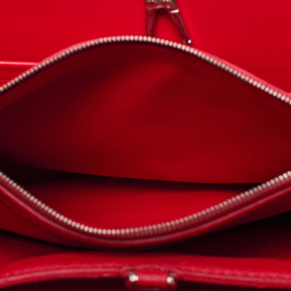 LOUIS VUITTON Parnassea Capucine MM Handbag M94412 Red Silver-Tone Hardware, Pre-Owned