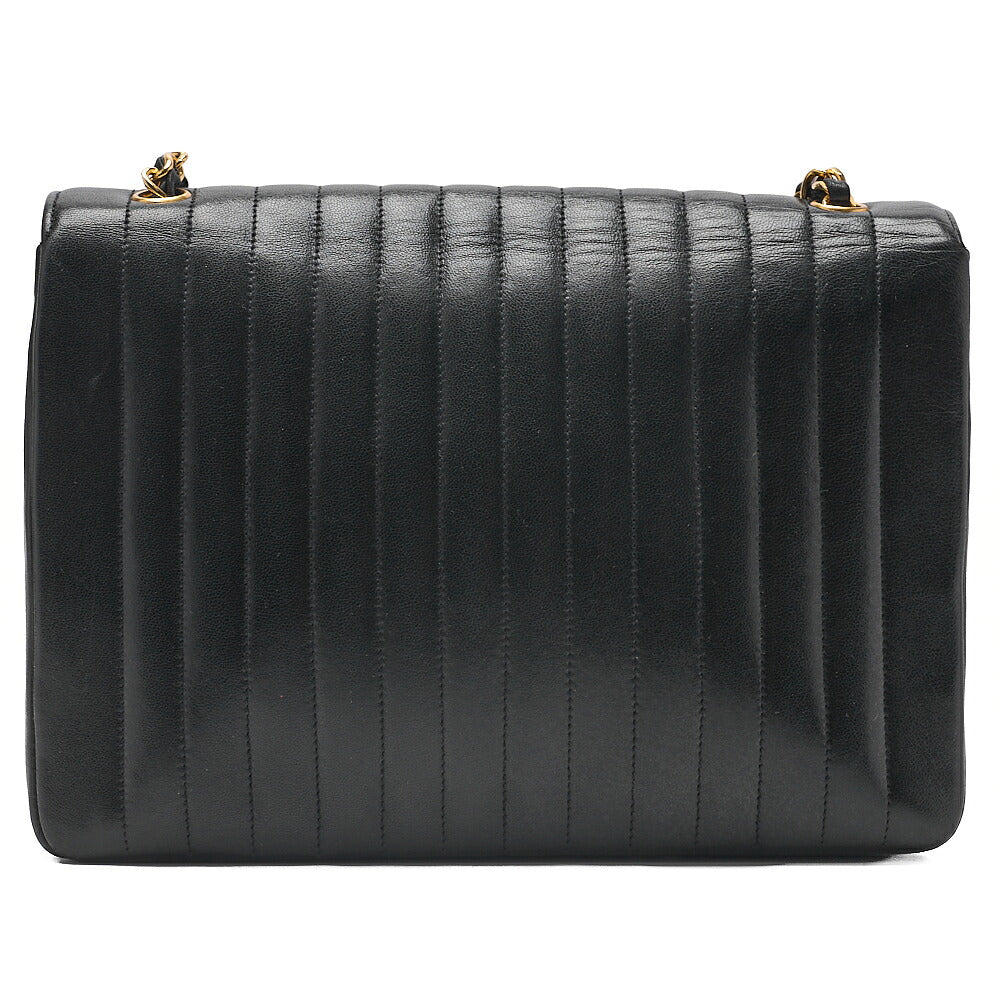 CHANEL Lambskin Mademoiselle Circle Coco Chain Shoulder Bag Black Gold-Tone Hardware, Pre-Owned