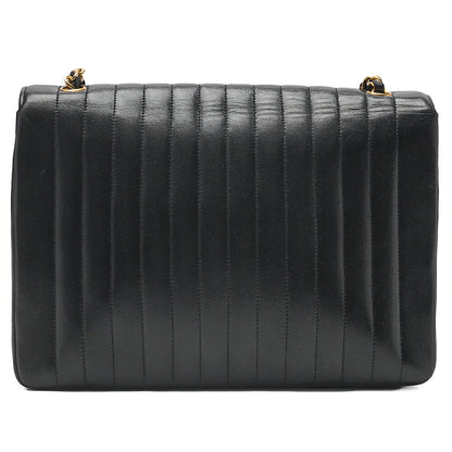 CHANEL Lambskin Mademoiselle Circle Coco Chain Shoulder Bag Black Gold-Tone Hardware, Pre-Owned