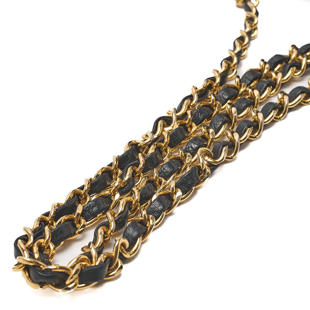 CHANEL Lambskin Mademoiselle Circle Coco Chain Shoulder Bag Black Gold-Tone Hardware, Pre-Owned
