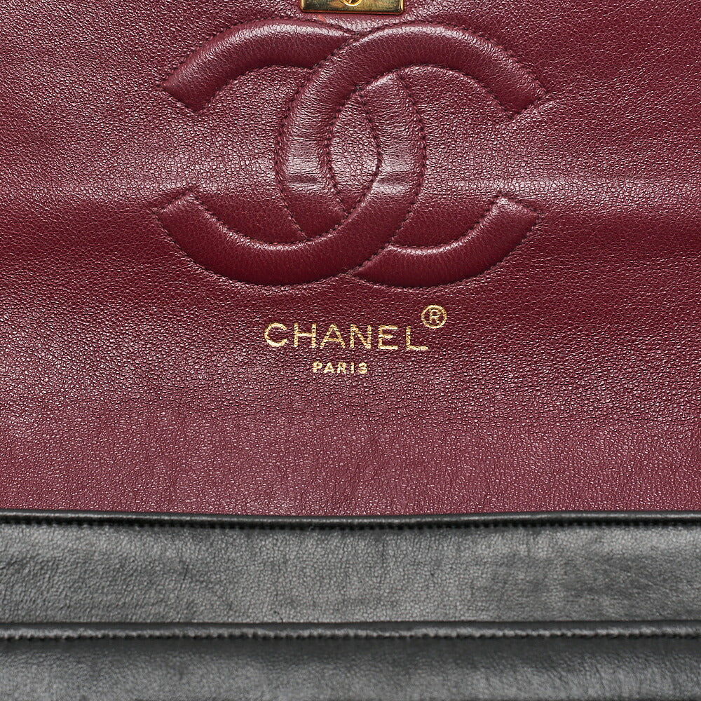 CHANEL Lambskin Mademoiselle Circle Coco Chain Shoulder Bag Black Gold-Tone Hardware, Pre-Owned