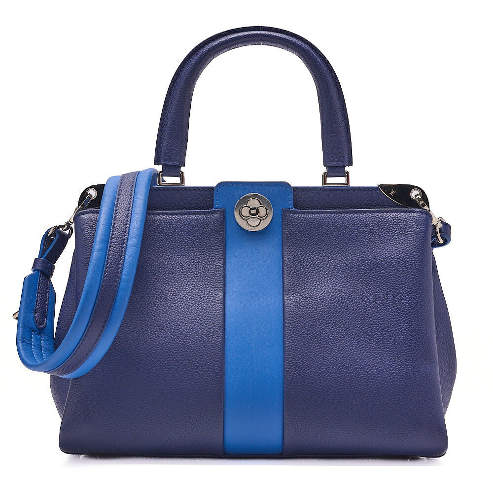LOUIS VUITTON Louis Vuitton Astrid Calf Leather 2-Way Chain Shoulder M54373 Navy x Blue Silver-Tone Hardware, Pre-Owned