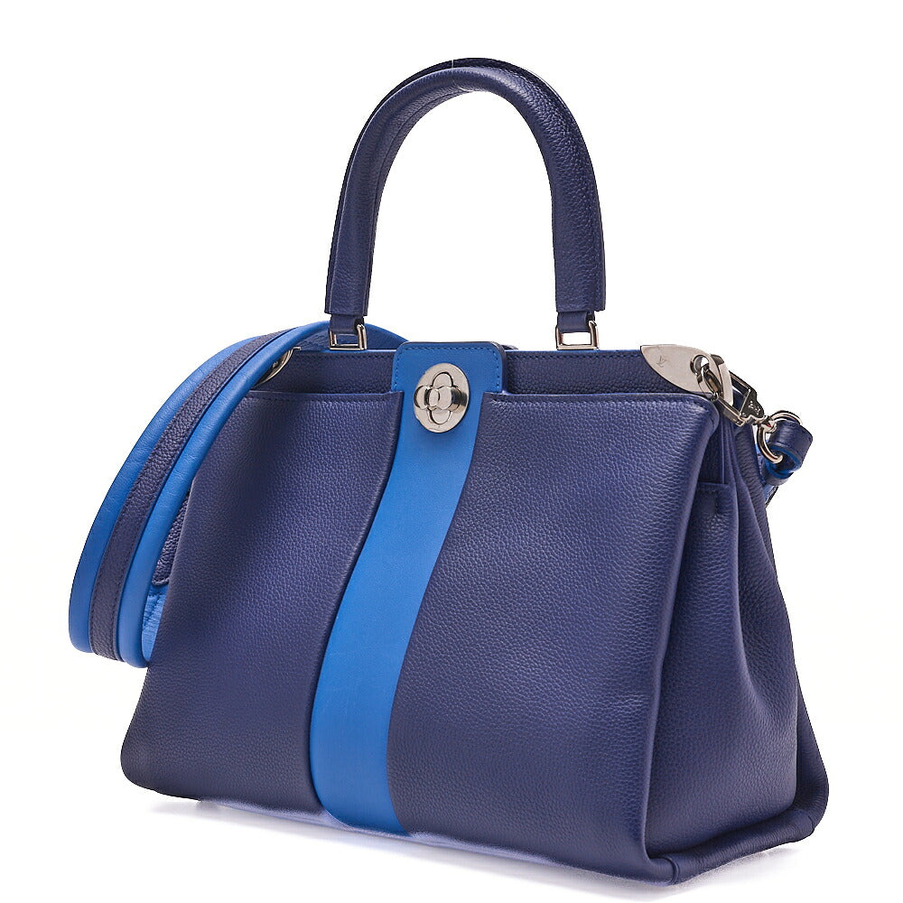LOUIS VUITTON Louis Vuitton Astrid Calf Leather 2-Way Chain Shoulder M54373 Navy x Blue Silver-Tone Hardware, Pre-Owned