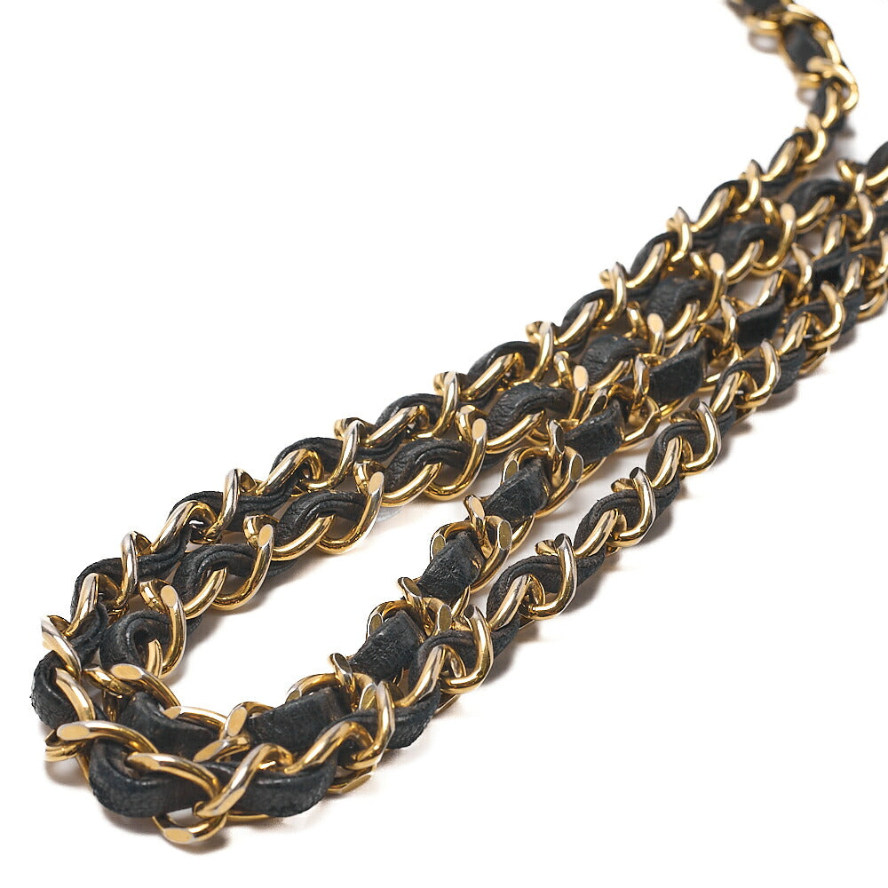 CHANEL Lambskin Matelasse Full Flap Chain Shoulder Black Gold-Tone Hardware, Pre-Owned