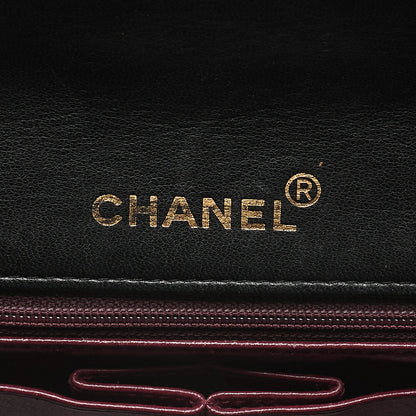 CHANEL Lambskin Matelasse Full Flap Chain Shoulder Black Gold-Tone Hardware, Pre-Owned