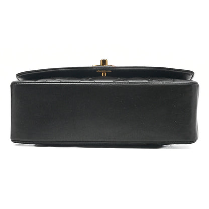 CHANEL Lambskin Matelasse Diana Flap 22CM Chain Shoulder Black Gold -Tone Hardware, Pre-Owned