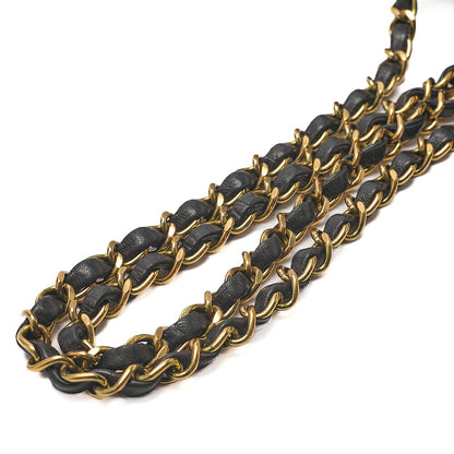CHANEL Lambskin Matelasse Diana Flap 22CM Chain Shoulder Black Gold -Tone Hardware, Pre-Owned