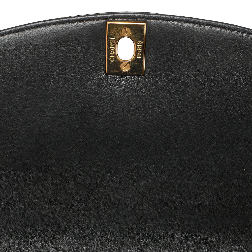 CHANEL Lambskin Matelasse Diana Flap 22CM Chain Shoulder Black Gold -Tone Hardware, Pre-Owned