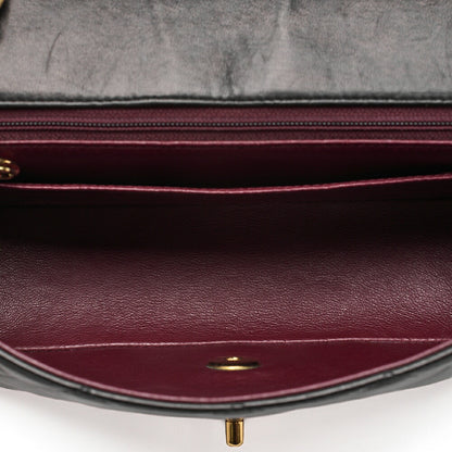 CHANEL Lambskin Matelasse Diana Flap 22CM Chain Shoulder Black Gold -Tone Hardware, Pre-Owned