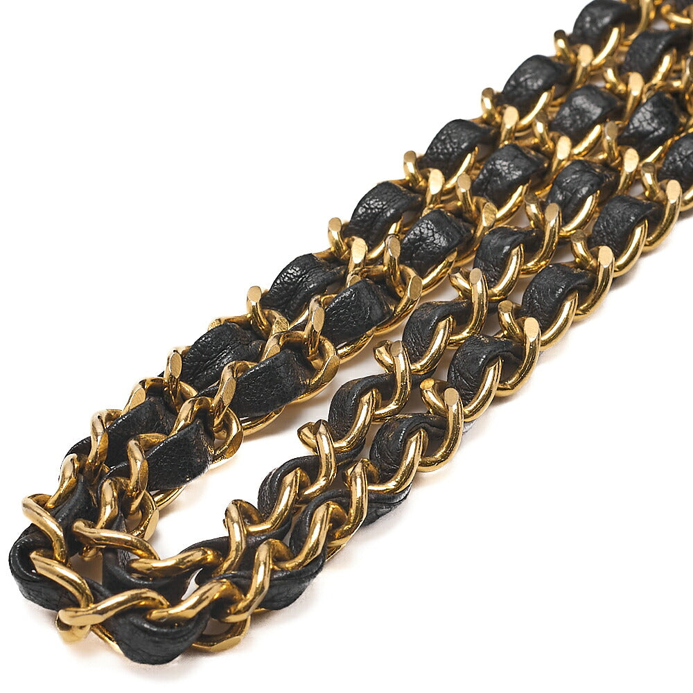 CHANEL Lambskin Matelasse Paris Limited Double Flap Chain Shoulder Bag Black Gold x Silver-Tone Hardware, Pre-Owned