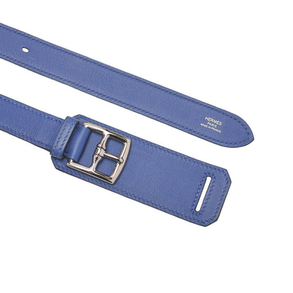 HERMES Hermes Gypsy Earl 28 Verso Swift Blue Agate x Rose Jaipool Silver-Tone Hardware, Pre-Owned