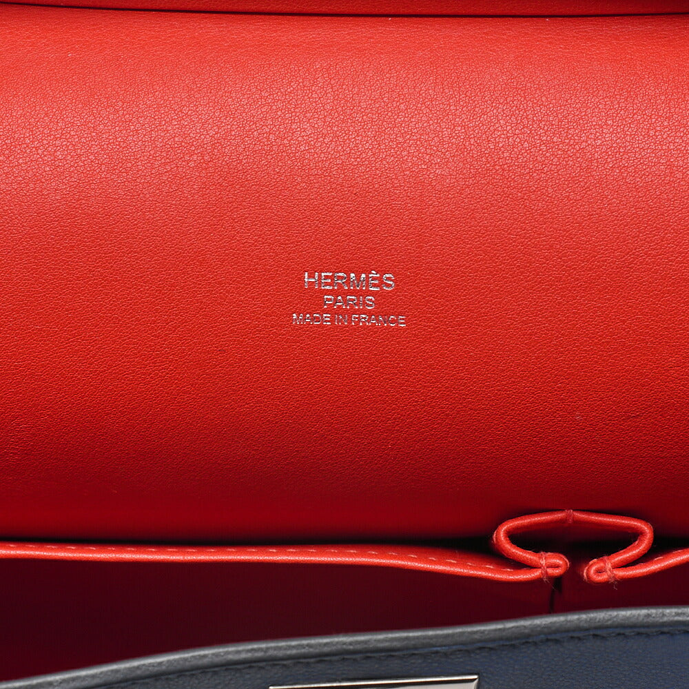 HERMES Hermes Gypsy Earl 28 Verso Swift Blue Agate x Rose Jaipool Silver-Tone Hardware, Pre-Owned