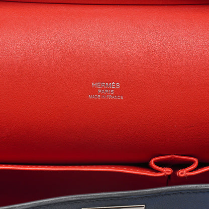 HERMES Hermes Gypsy Earl 28 Verso Swift Blue Agate x Rose Jaipool Silver-Tone Hardware, Pre-Owned