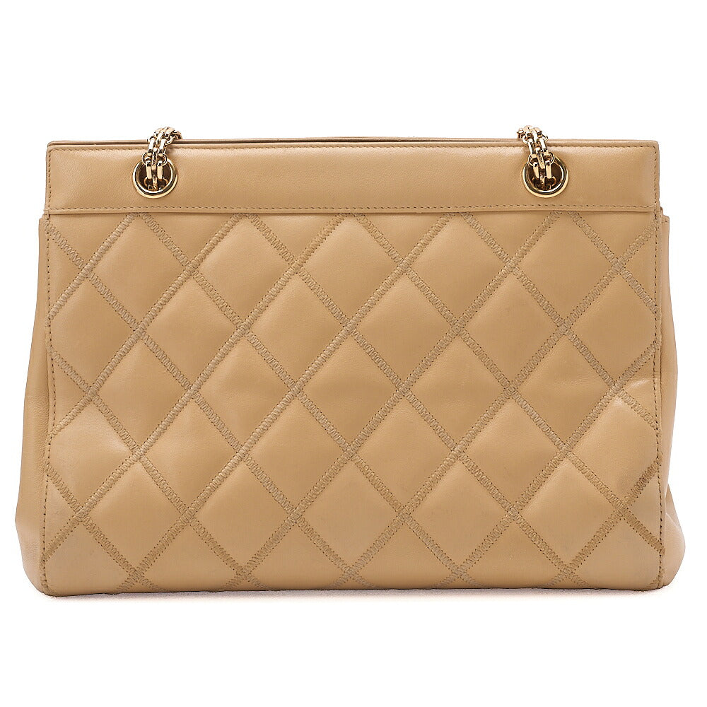 CHANEL Calfskin Matelasse Wild Stitch Coco Mark 2.55 Chain Shoulder Tote Bag Beige Gold-Tone Hardware, Pre-Owned