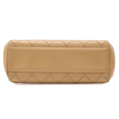 CHANEL Calfskin Matelasse Wild Stitch Coco Mark 2.55 Chain Shoulder Tote Bag Beige Gold-Tone Hardware, Pre-Owned