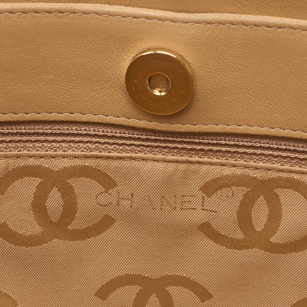 CHANEL Calfskin Matelasse Wild Stitch Coco Mark 2.55 Chain Shoulder Tote Bag Beige Gold-Tone Hardware, Pre-Owned