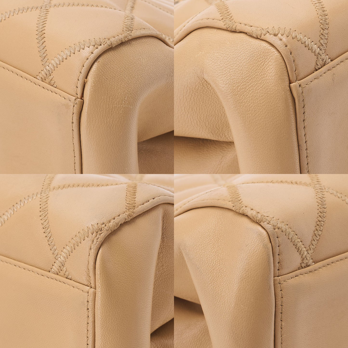CHANEL Calfskin Matelasse Wild Stitch Coco Mark 2.55 Chain Shoulder Tote Bag Beige Gold-Tone Hardware, Pre-Owned