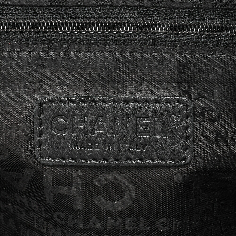 CHANEL Caviar Skin Chocolate Bar Logo Handbag Black Silver-Tone Hardware, Pre-Owned