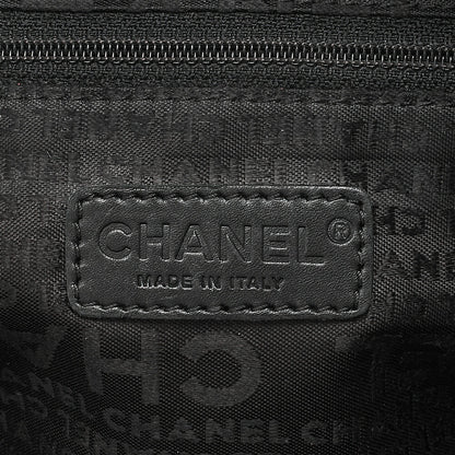 CHANEL Caviar Skin Chocolate Bar Logo Handbag Black Silver-Tone Hardware, Pre-Owned