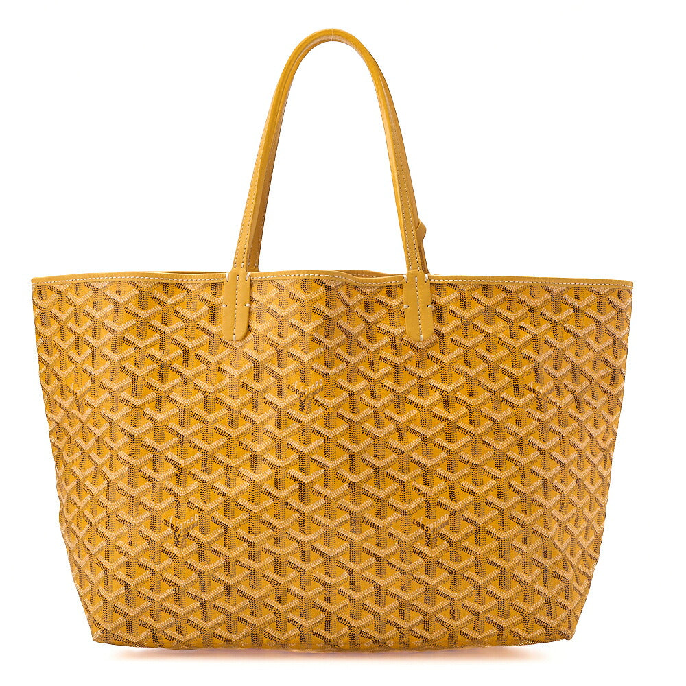 GOYARD Saint Louis PM Tote Bag Coated Canvas Yellow Silver-Tone Hardware, Pre-Owned