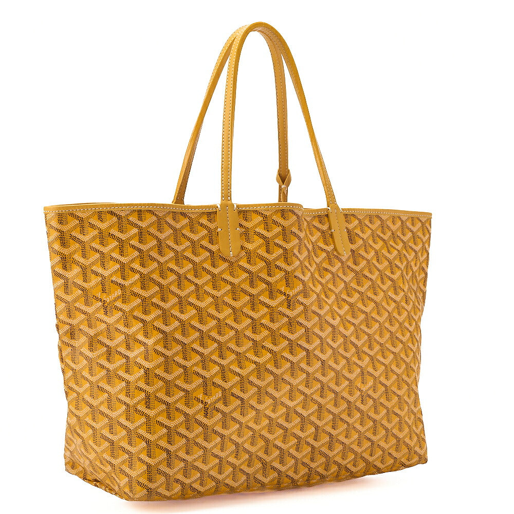 GOYARD Saint Louis PM Tote Bag Coated Canvas Yellow Silver-Tone Hardware, Pre-Owned